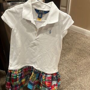 Polo by Ralph Lauren White and Red Polo Shirt with Plaid Design